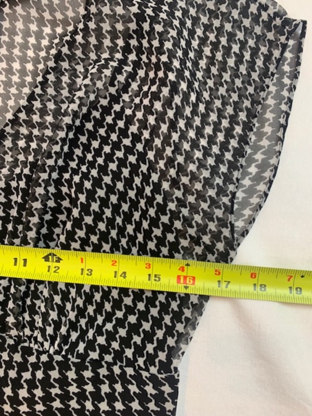 Kate Spade Elegant Chiffon Dress Houndstooth Black & White Women's Size 4 - Picture 7 of 14